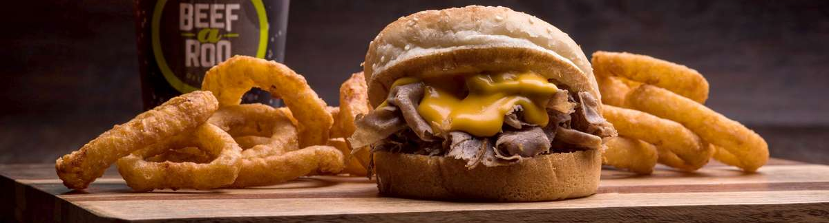 Beefaroo Catering Spread - Assortment of menu items.